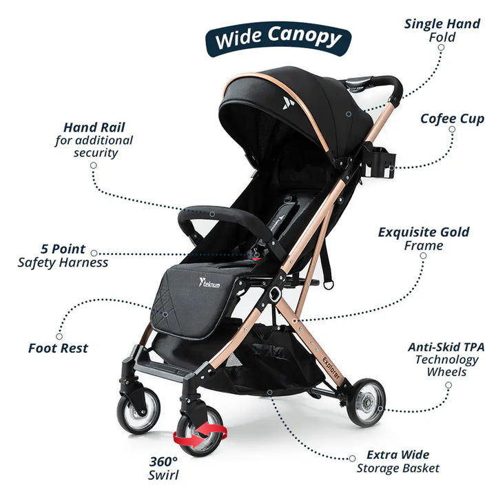 Teknum Explorer Travel Stroller (Black)