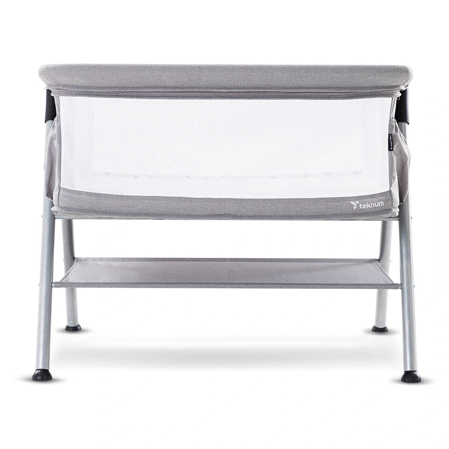 Teknum Fellow 2 Twin Bedside Crib Bassinet (Grey)
