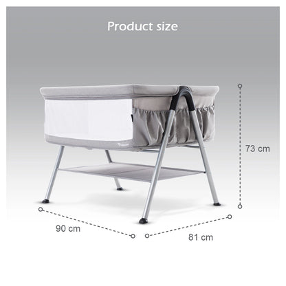 Teknum Fellow 2 Twin Bedside Crib Bassinet (Grey)
