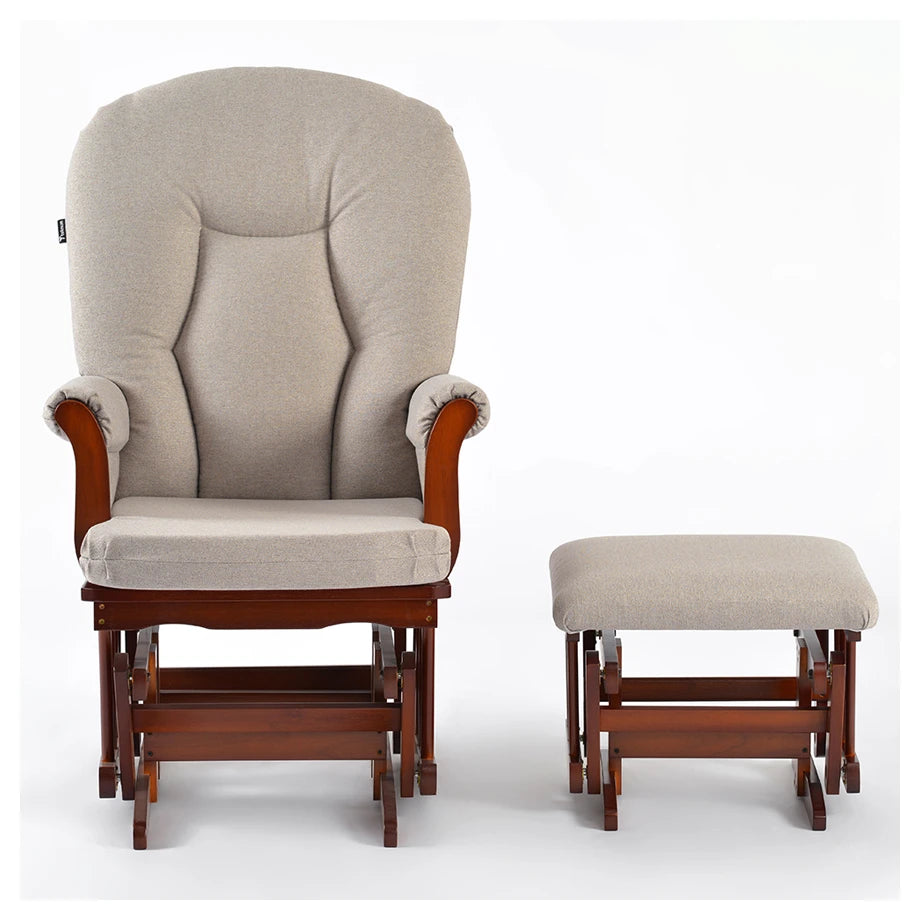 Teknum Deluxe Gliding Chair With Ottoman Set (Beige)
