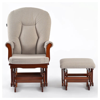 Teknum Deluxe Gliding Chair With Ottoman Set (Beige)