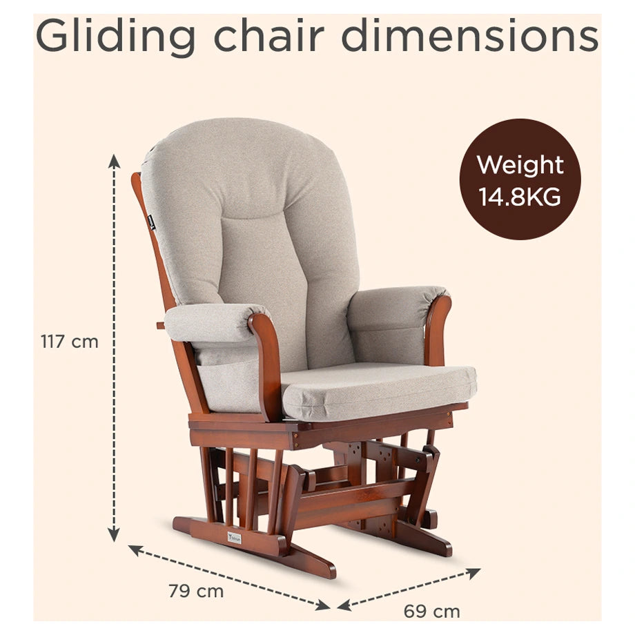 Teknum Deluxe Gliding Chair With Ottoman Set (Beige)