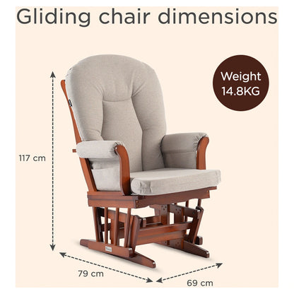 Teknum Deluxe Gliding Chair With Ottoman Set (Beige)