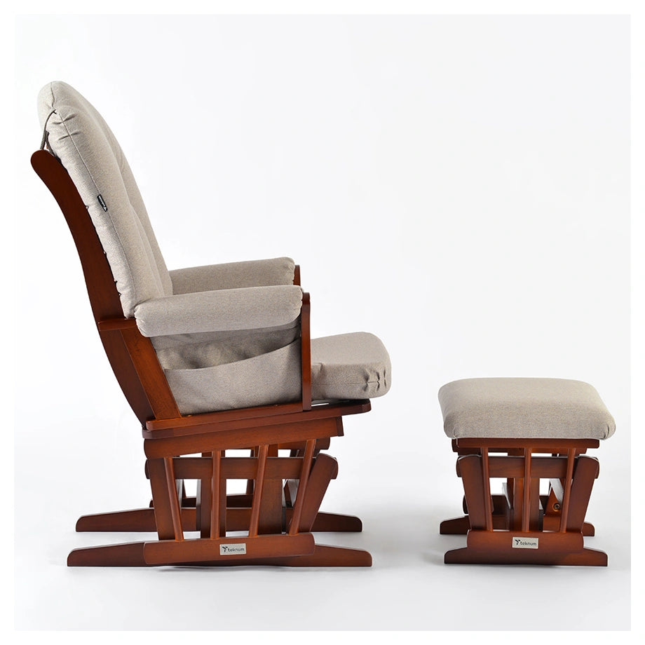 Teknum Deluxe Gliding Chair With Ottoman Set (Beige)