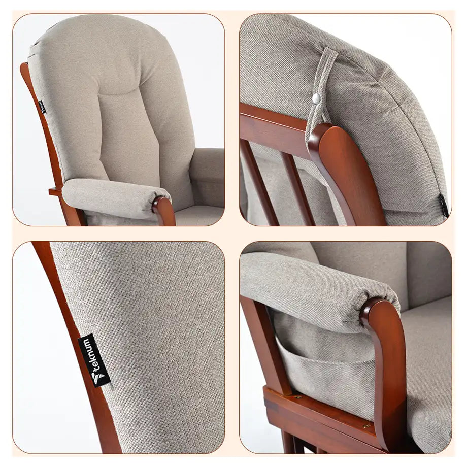 Teknum Deluxe Gliding Chair With Ottoman Set (Beige)