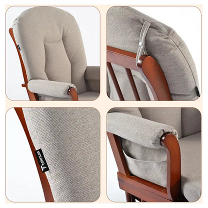 Teknum Deluxe Gliding Chair With Ottoman Set (Beige)