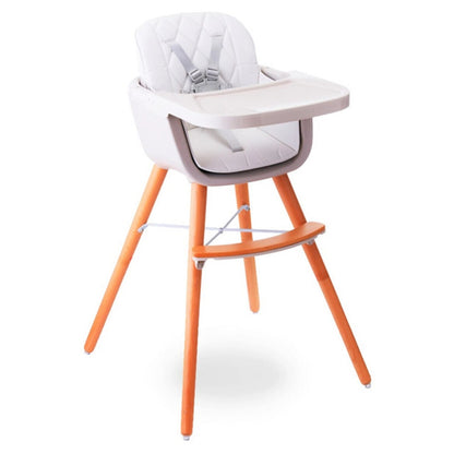 Teknum Premium Dual-Height Wooden High Chair (White)