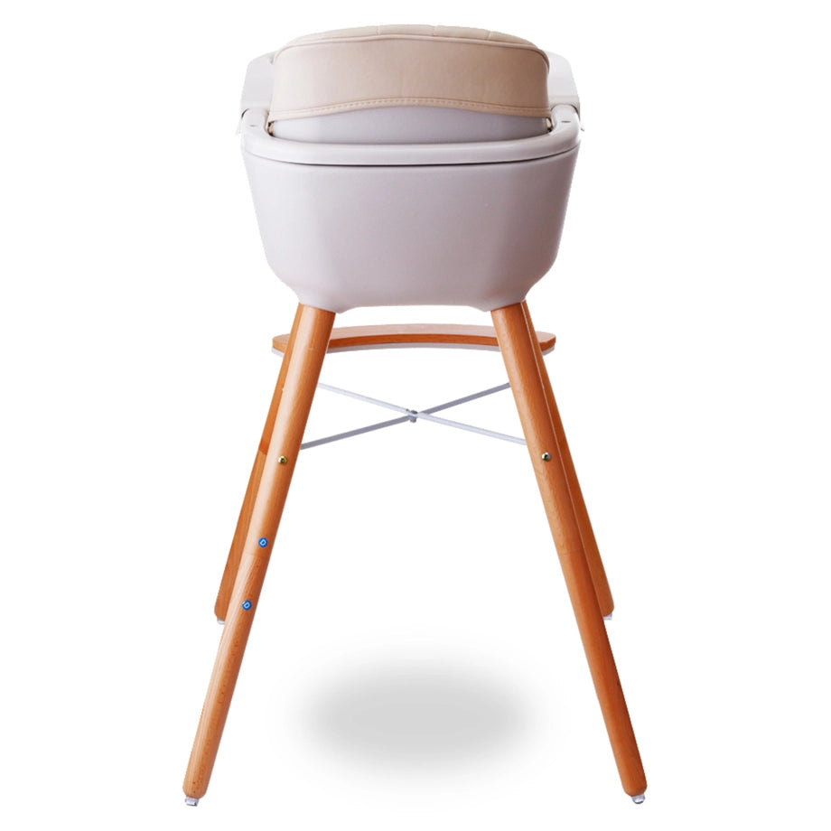 Teknum Premium Dual-Height Wooden High Chair (White)