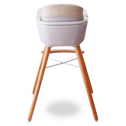 Teknum Premium Dual-Height Wooden High Chair (White)