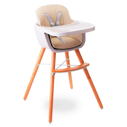 Teknum Premium Dual-Height Wooden High Chair (White)