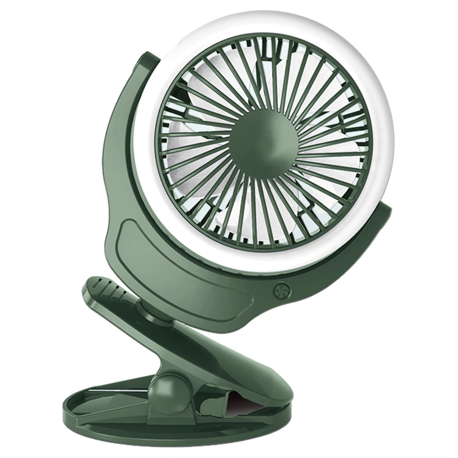 Teknum 2-in-1 Stroller USB Charging Fan with Light (Green)