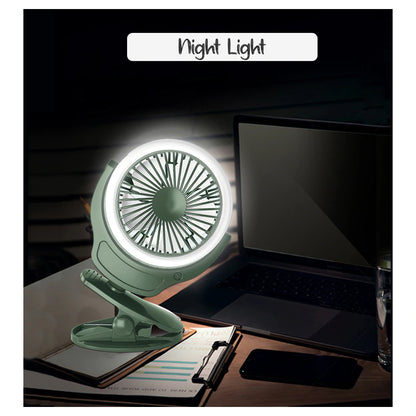 Teknum 2-in-1 Stroller USB Charging Fan with Light (Green)