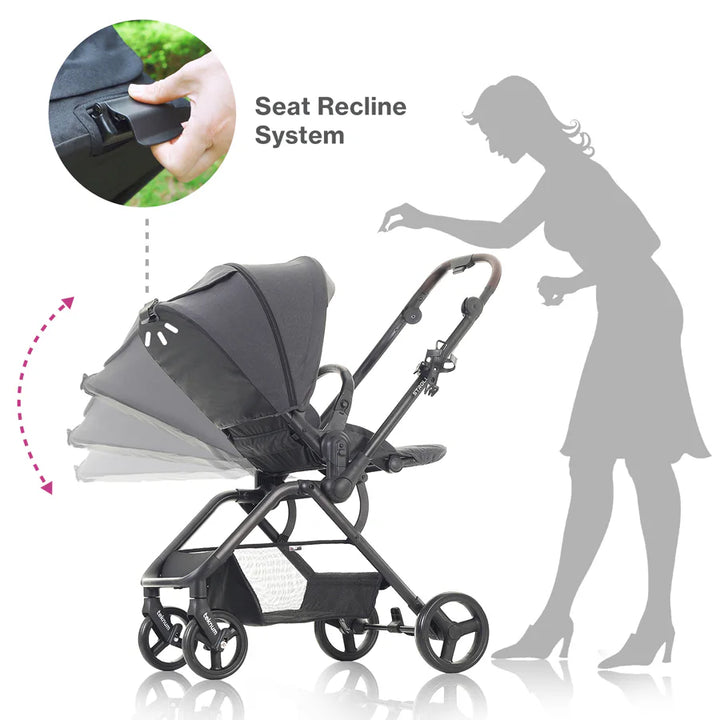 Teknum Stroll -1 Reversible Travel Stroller (Black)