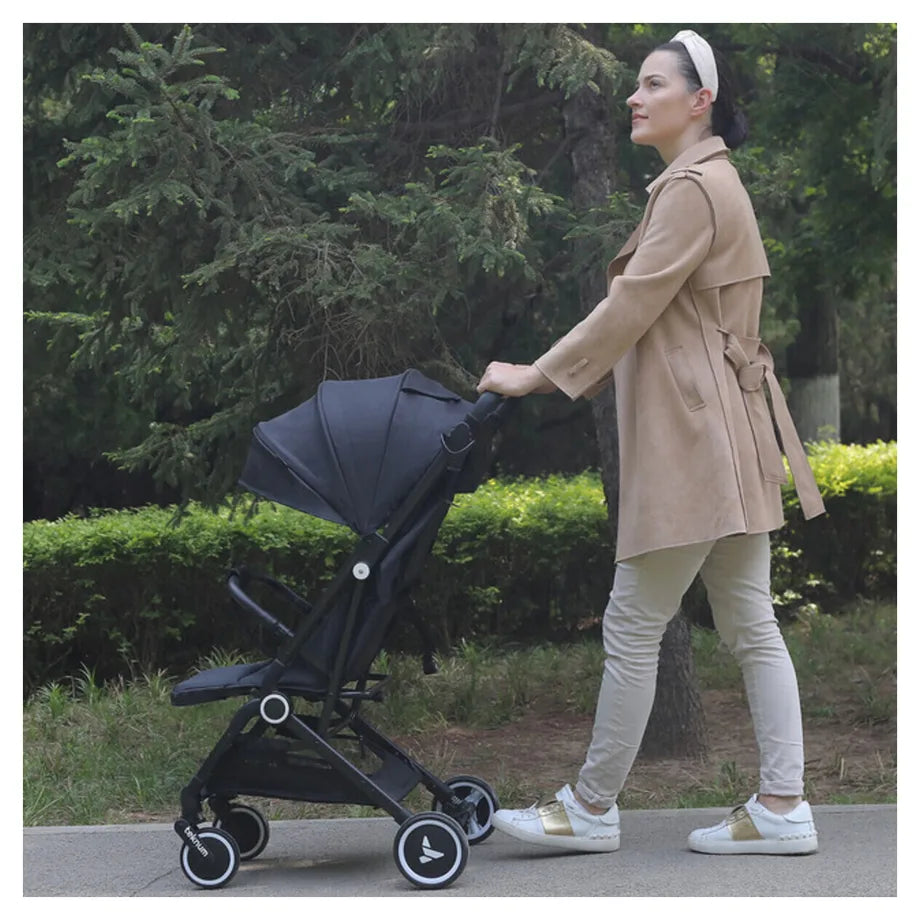 Teknum Travel Cabin Stroller with Coffee Cup Holder (Black)