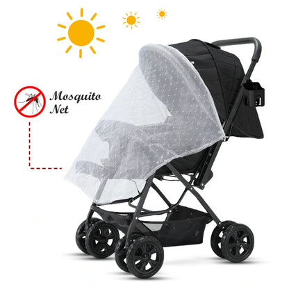 Teknum Travel Cabin Stroller with Coffee Cup Holder (Black)