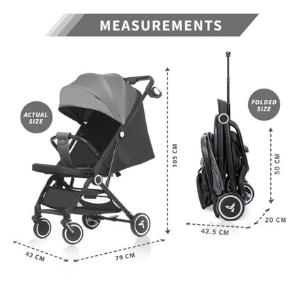 Teknum Travel Cabin Stroller with Coffee Cup Holder (Grey)