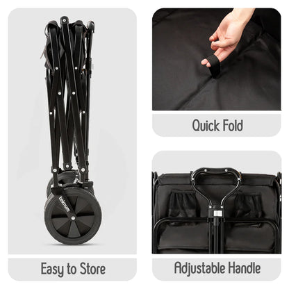 Teknum Folding Wagon Cart w/ Canopy (Black)