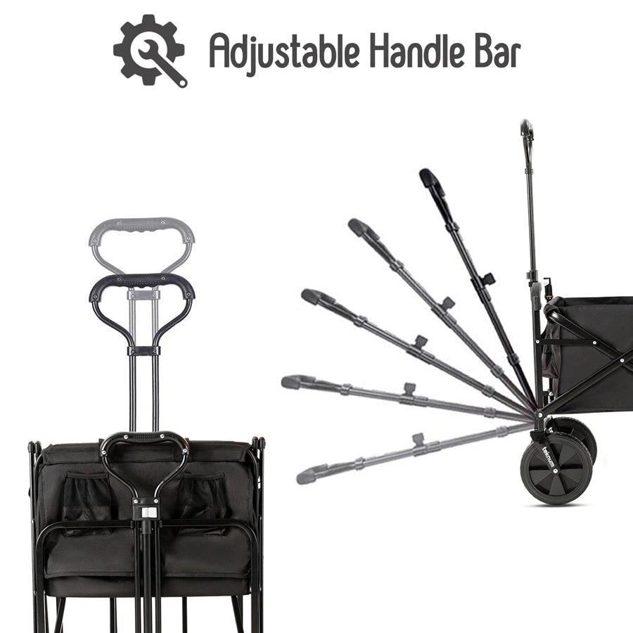 Teknum Folding Wagon Cart w/ Canopy (Black)