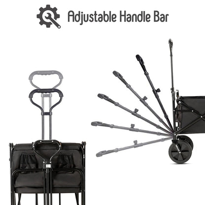 Teknum Folding Wagon Cart w/ Canopy (Black)