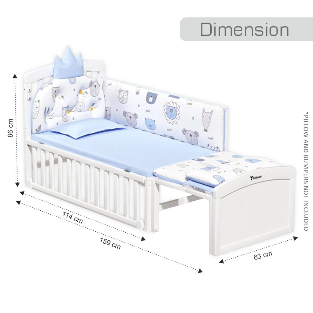 Teknum 7 in 1 Convertible Bedside Crib & Kids Bed with Mattress