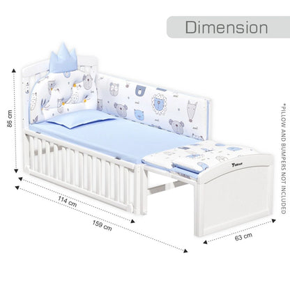 Teknum 7 in 1 Convertible Bedside Crib & Kids Bed with Mattress