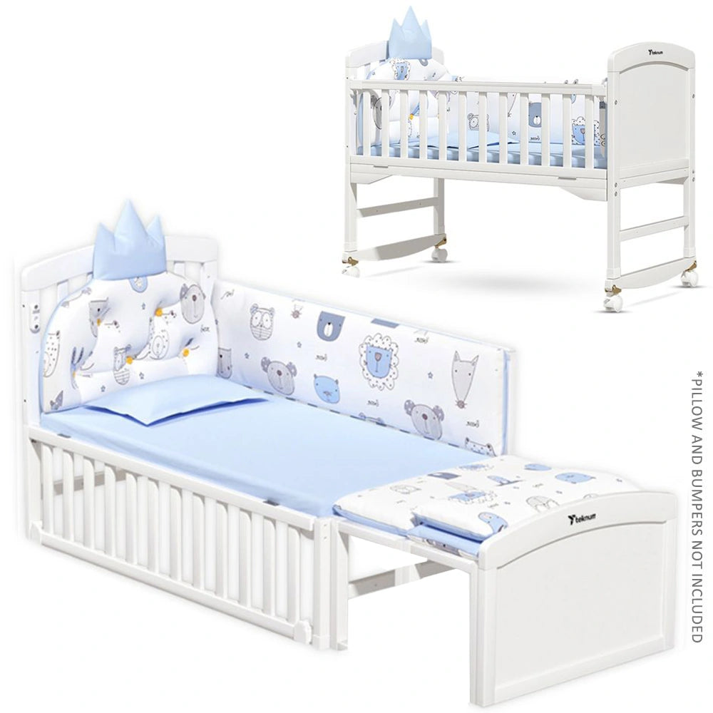 Teknum 7 in 1 Convertible Bedside Crib & Kids Bed with Mattress