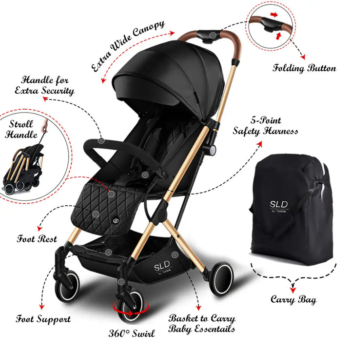 Teknum Travel Lite Stroller SLD Black Gold Best price at Halamama Halamama