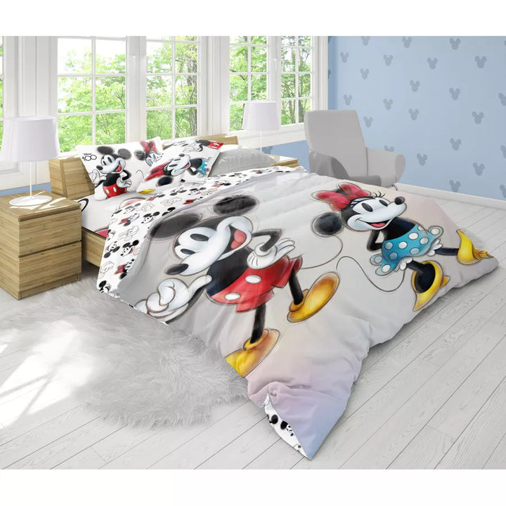 Disney Reversible Comforter x 2 with 1 Pillow Case (Mickey and Minnie Mouse)