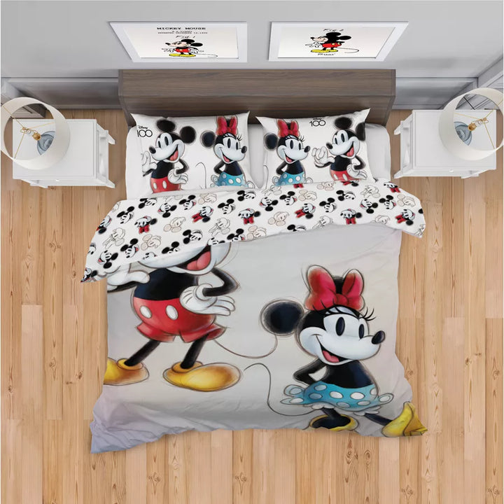 Disney Reversible Comforter x 2 with 1 Pillow Case (Mickey and Minnie Mouse)