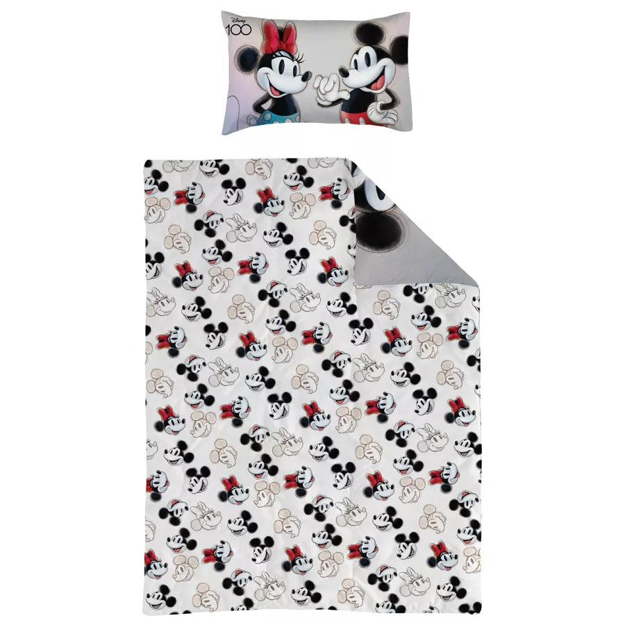 Disney Single Comforter x2 with 1 Pillow Case (Mickey and Minnie Mouse)