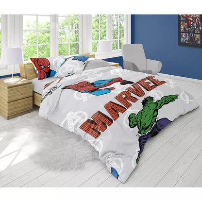 Disney Marvel Reversible Comforter x 2 with 1 Pillow Case Set (Avengers)