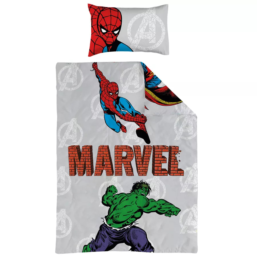 Disney Marvel Reversible Comforter x 2 with 1 Pillow Case Set (Avengers)