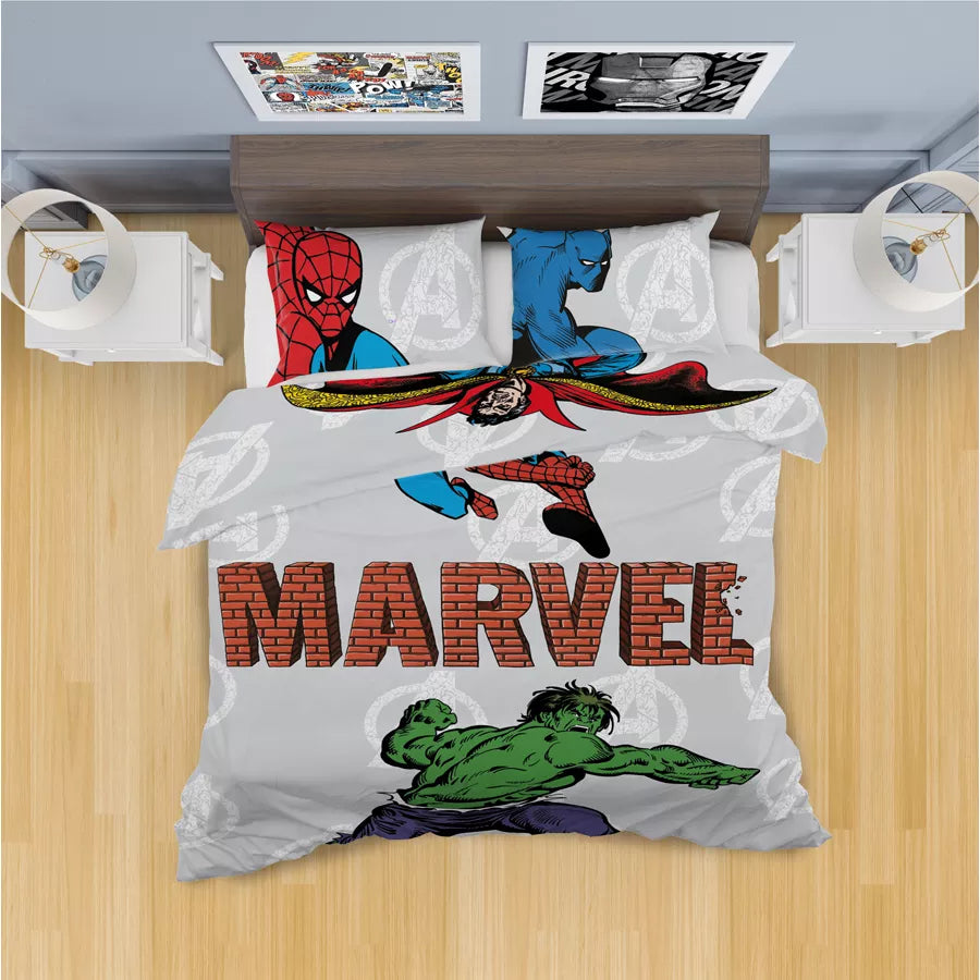 Disney Marvel Reversible Comforter x 2 with 1 Pillow Case Set (Avengers)