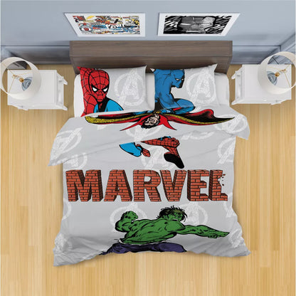 Disney Marvel Reversible Comforter x 2 with 1 Pillow Case Set (Avengers)