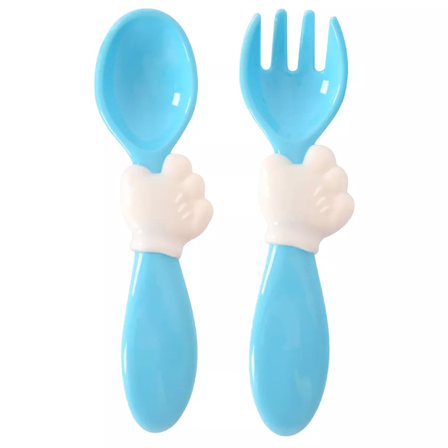 Disney Mickey Dinnerware Reusable Fork & Spoon (Blue) Disney Mickey Dinnerware Reusable Fork & Spoon (Blue)