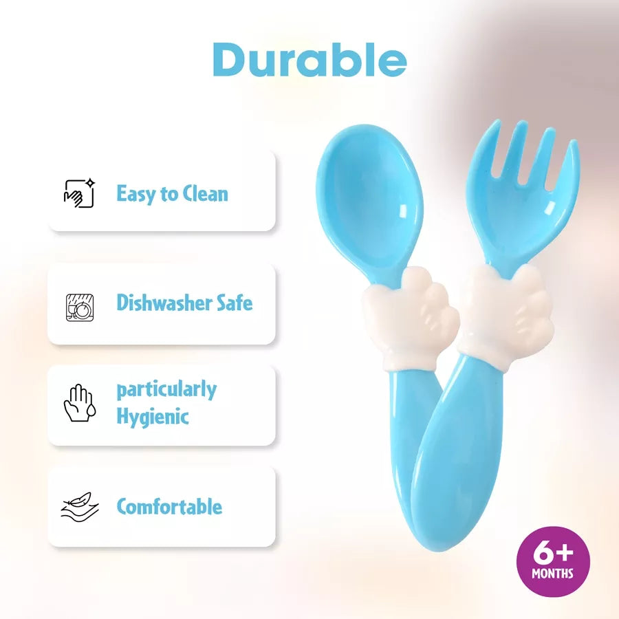 Disney Mickey Dinnerware Reusable Fork & Spoon (Blue) Disney Mickey Dinnerware Reusable Fork & Spoon (Blue)