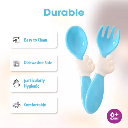 Disney Mickey Dinnerware Reusable Fork & Spoon (Blue)
