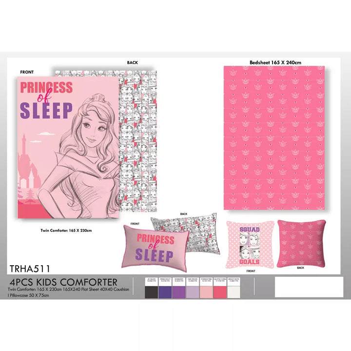 Disney Comforter Set Pack of 4 (Princess)