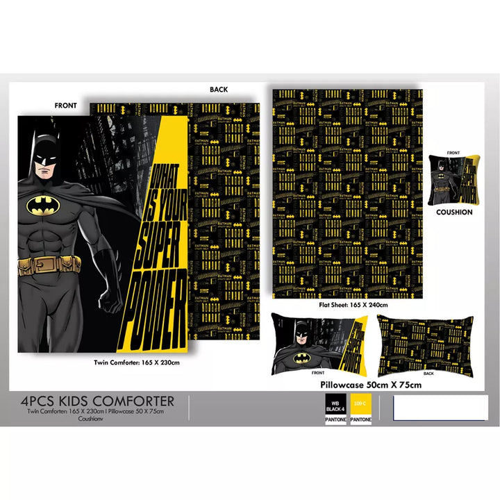 Disney Warner Bros Comforter Set Pack of 4 (Batman)