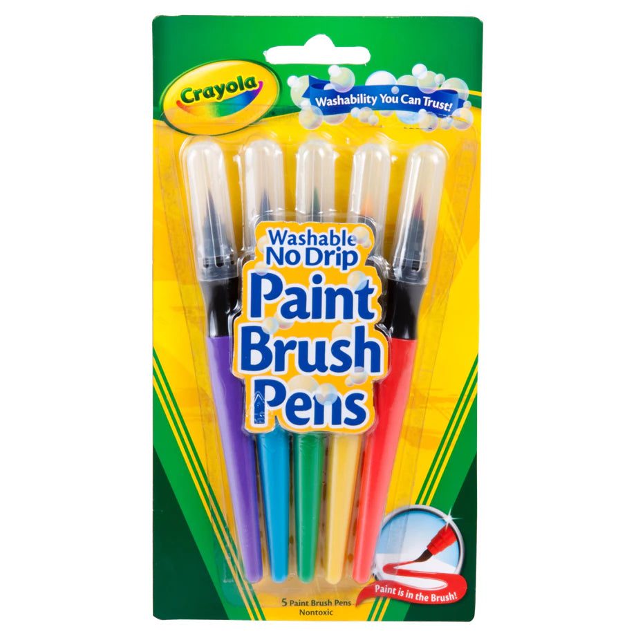 Crayola Washable Paint Brush Pens (Set of 5, Classic)