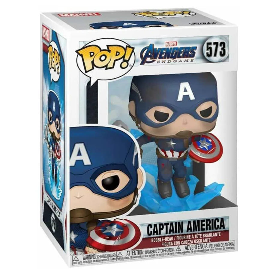Pop Marvel Avengers Endgame Captain America With Broken Shield & Mjolnir