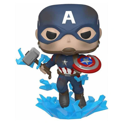 Pop Marvel Avengers Endgame Captain America With Broken Shield & Mjolnir
