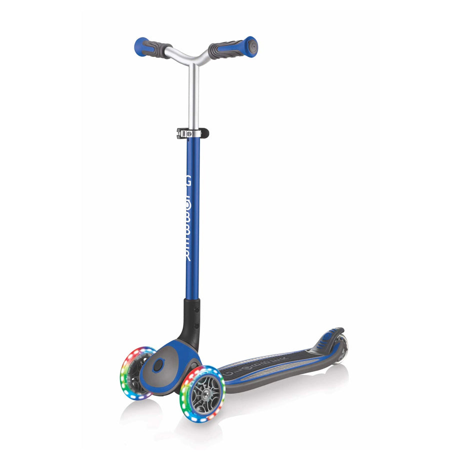Globber Master Lights Foldable Scooter (Navy Blue)