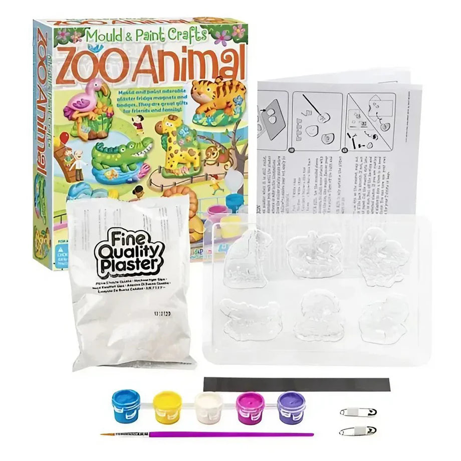 4M Mould & Paint Crafts Zoo Animal Craft Kit (6 Pieces)
