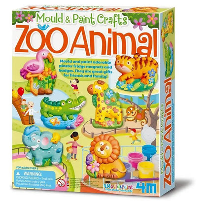4M Mould & Paint Crafts Zoo Animal Craft Kit (6 Pieces)