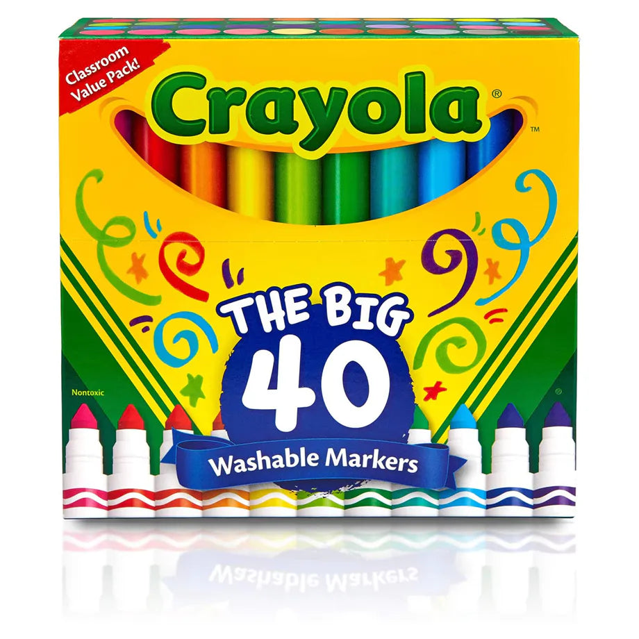 Crayola Ultra-Clean Broad Line Washable Markers (Pack of 40)