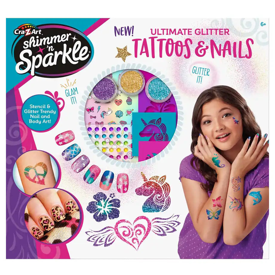 Shimmer n Sparkle Sparkling Glitter Tattoos & Nails Kit