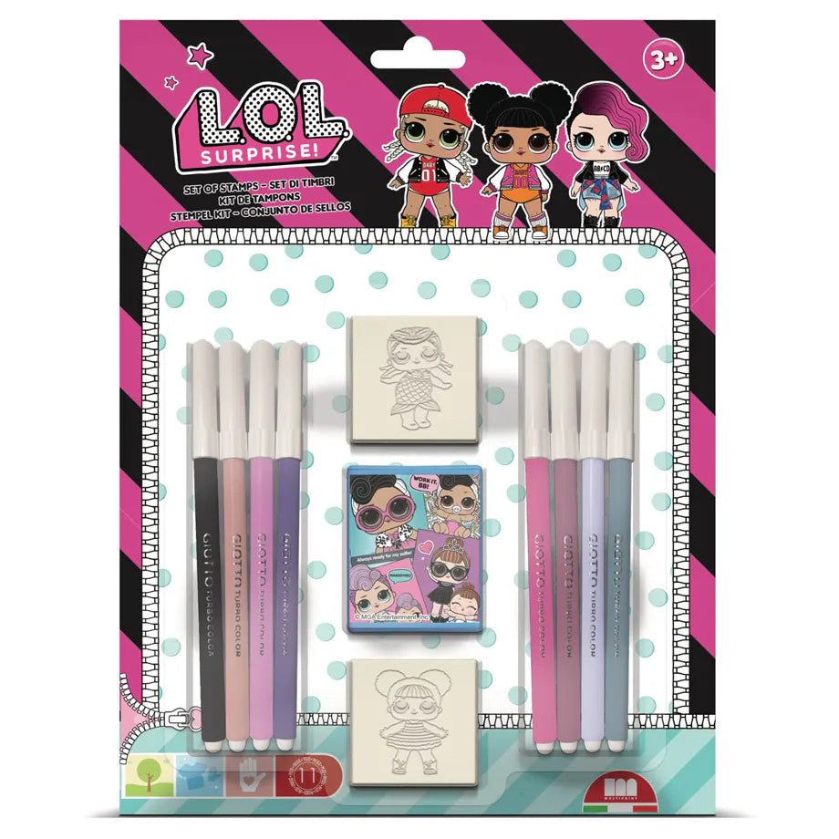 LOL Surprise Stamp & Felt Pen Set (11 Pieces, Styles May Vary)