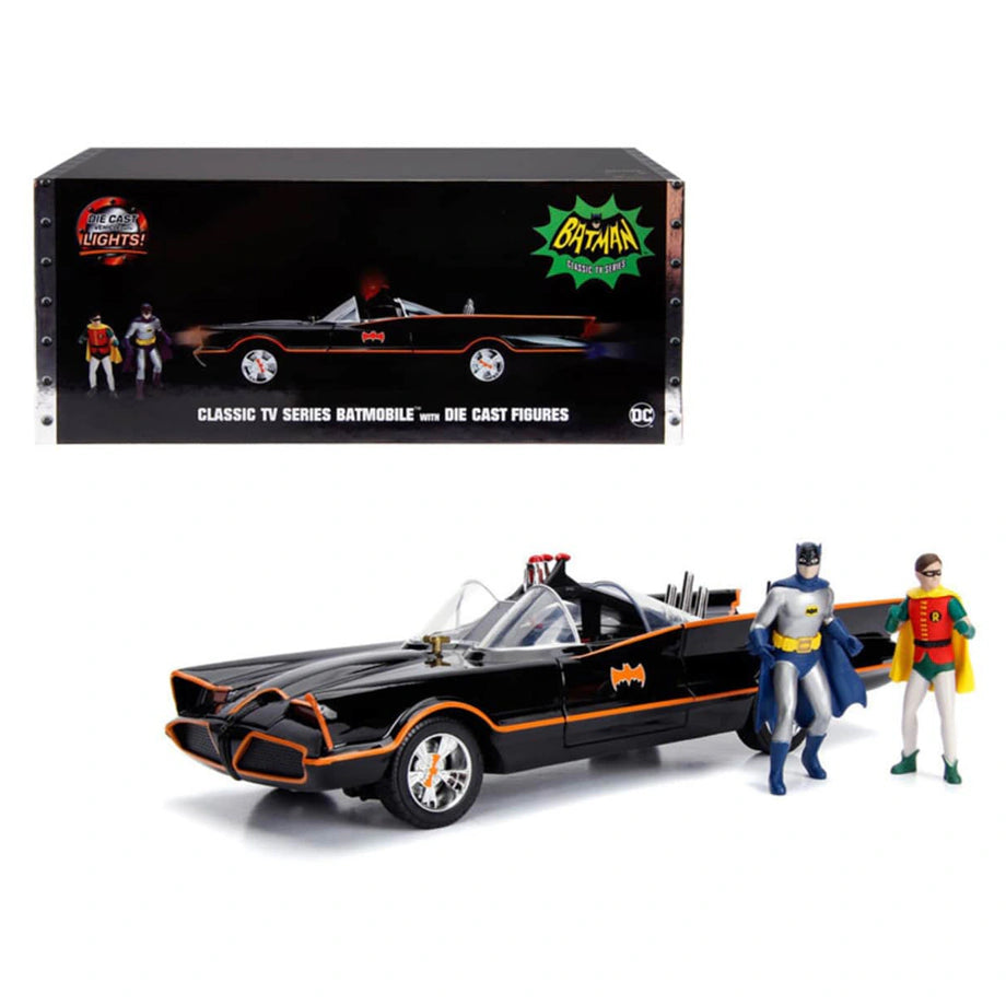 DC Jada Classic TV 1966 Batmobile + Batman & Robin Figures (1:18)