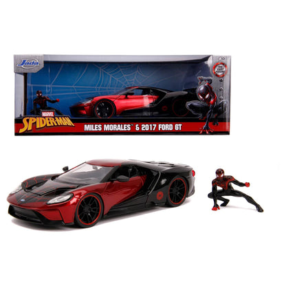 Jada Marvel Spider-Man 2017 Ford GT & Miles Morales Figure (1:24)